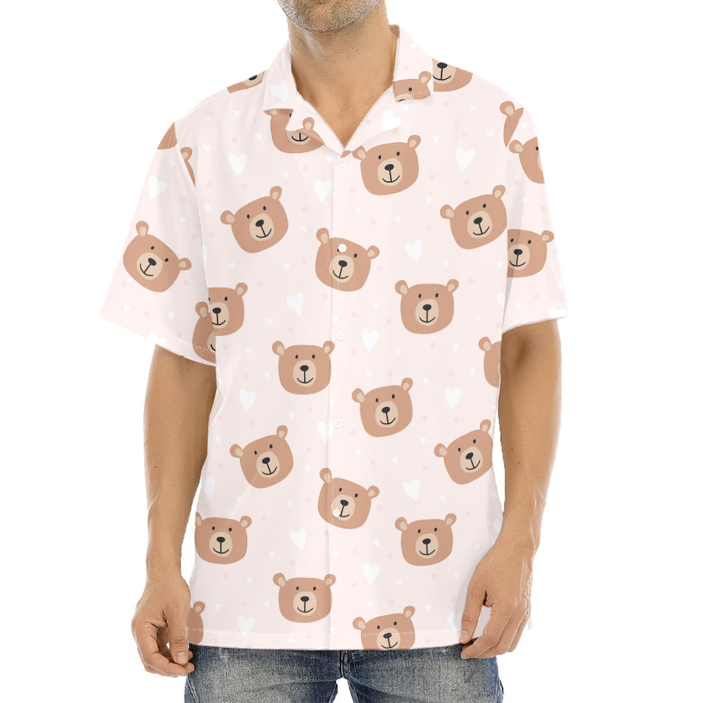 Cute Brown Bear Pattern Print Aloha Shirt
