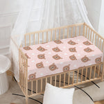Cute Brown Bear Pattern Print Baby Crib Sheet