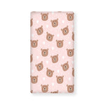 Cute Brown Bear Pattern Print Baby Crib Sheet