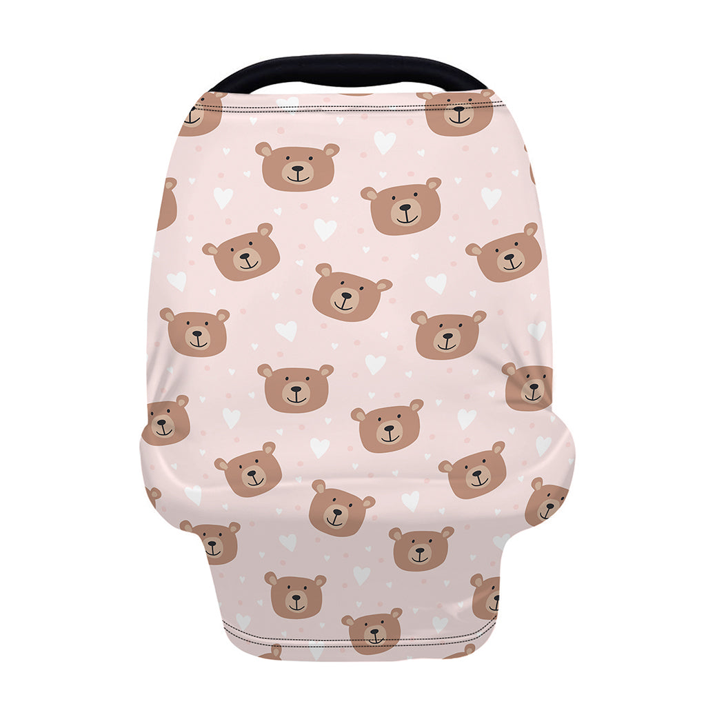 Cute Brown Bear Pattern Print Baby Seat Cover