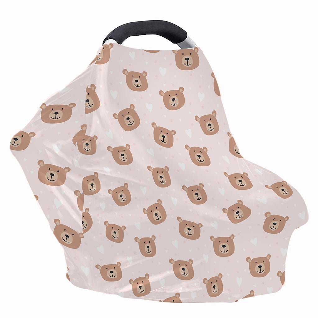 Cute Brown Bear Pattern Print Baby Seat Cover