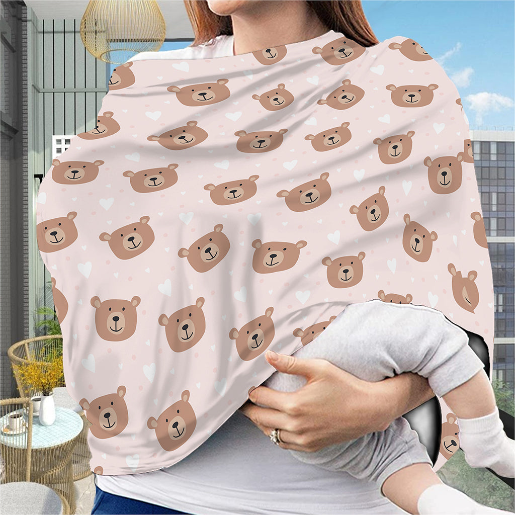 Cute Brown Bear Pattern Print Baby Seat Cover