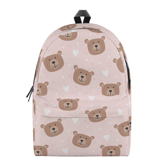 Cute Brown Bear Pattern Print Backpack