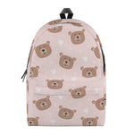 Cute Brown Bear Pattern Print Backpack