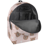 Cute Brown Bear Pattern Print Backpack