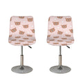 Cute Brown Bear Pattern Print Bar Stool Covers