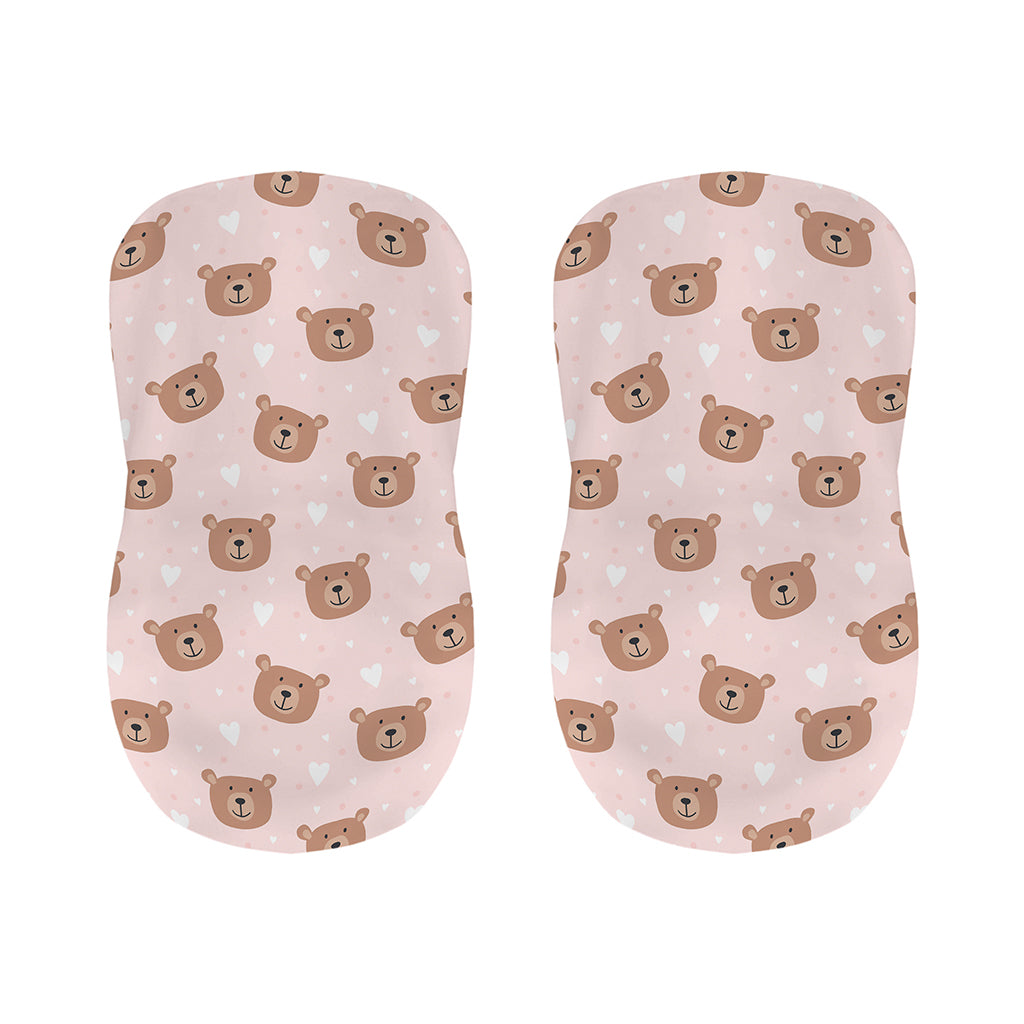 Cute Brown Bear Pattern Print Bar Stool Covers
