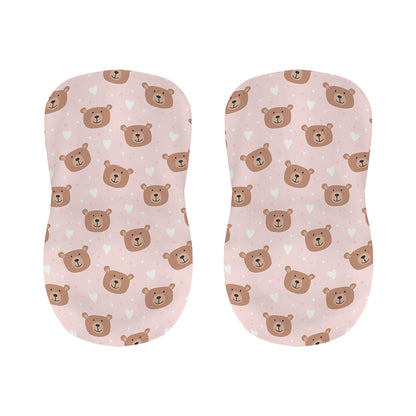 Cute Brown Bear Pattern Print Bar Stool Covers