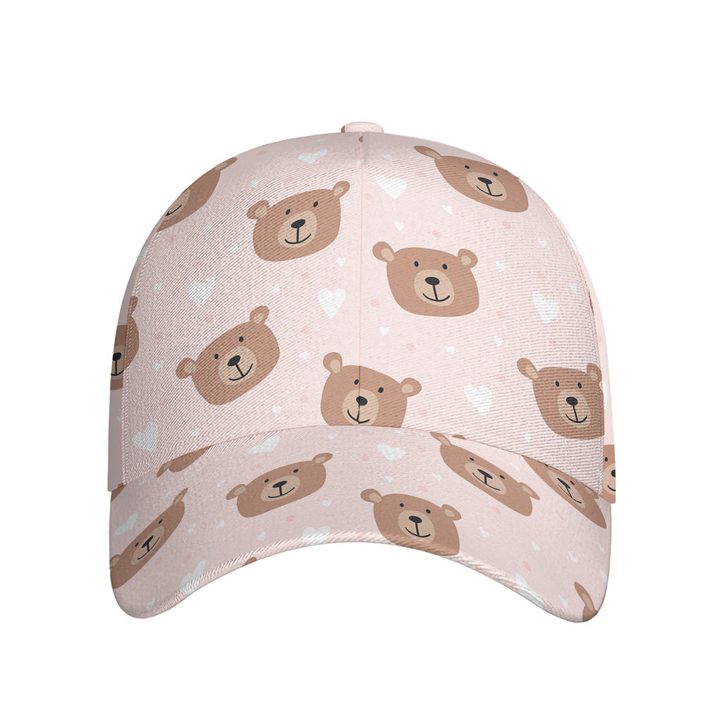 Cute Brown Bear Pattern Print Baseball Cap
