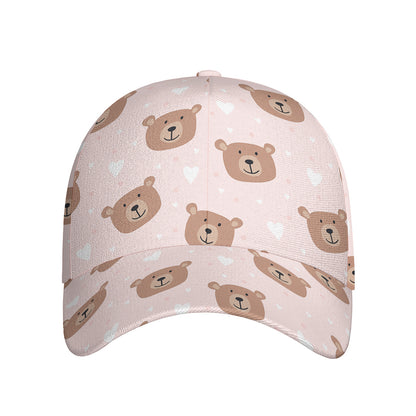 Cute Brown Bear Pattern Print Baseball Cap
