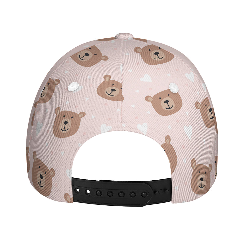 Cute Brown Bear Pattern Print Baseball Cap