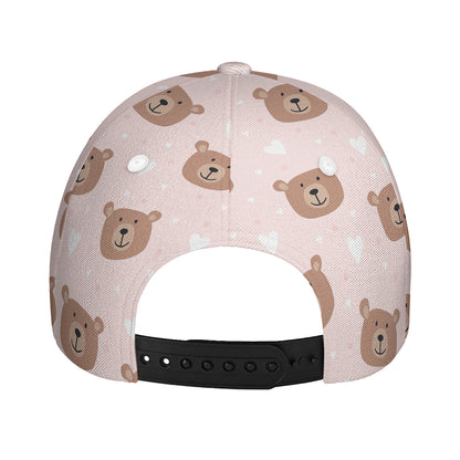 Cute Brown Bear Pattern Print Baseball Cap