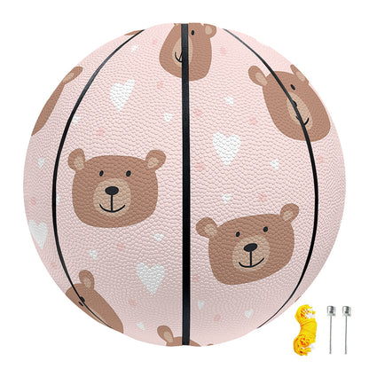 Cute Brown Bear Pattern Print Basketball