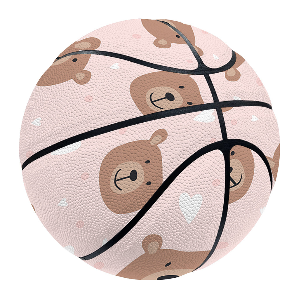 Cute Brown Bear Pattern Print Basketball