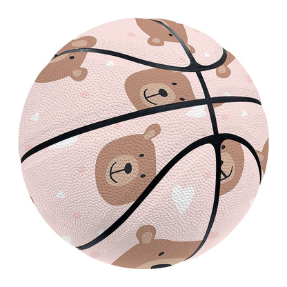 Cute Brown Bear Pattern Print Basketball