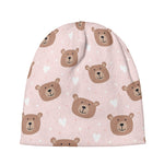 Cute Brown Bear Pattern Print Beanie