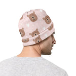 Cute Brown Bear Pattern Print Beanie