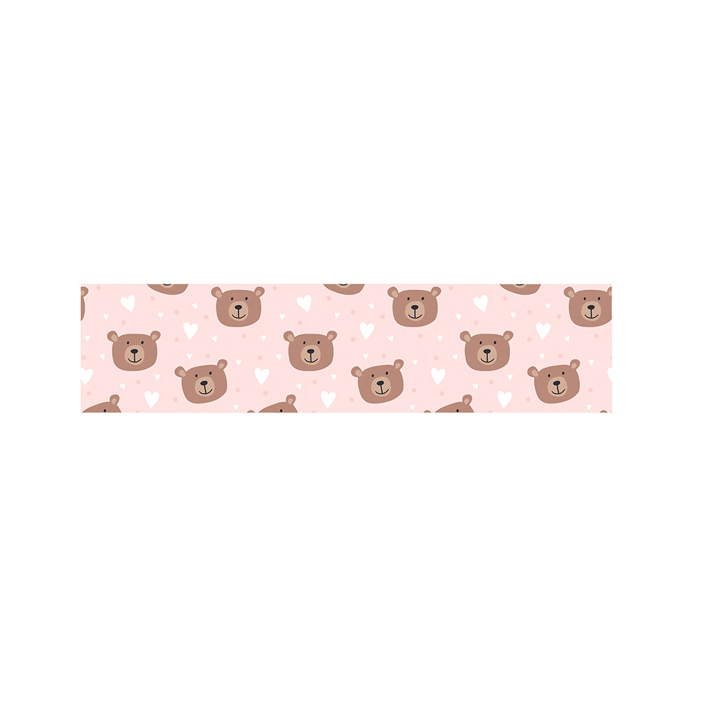 Cute Brown Bear Pattern Print Bed Runner