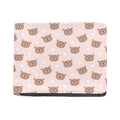 Cute Brown Bear Pattern Print Bifold Wallet