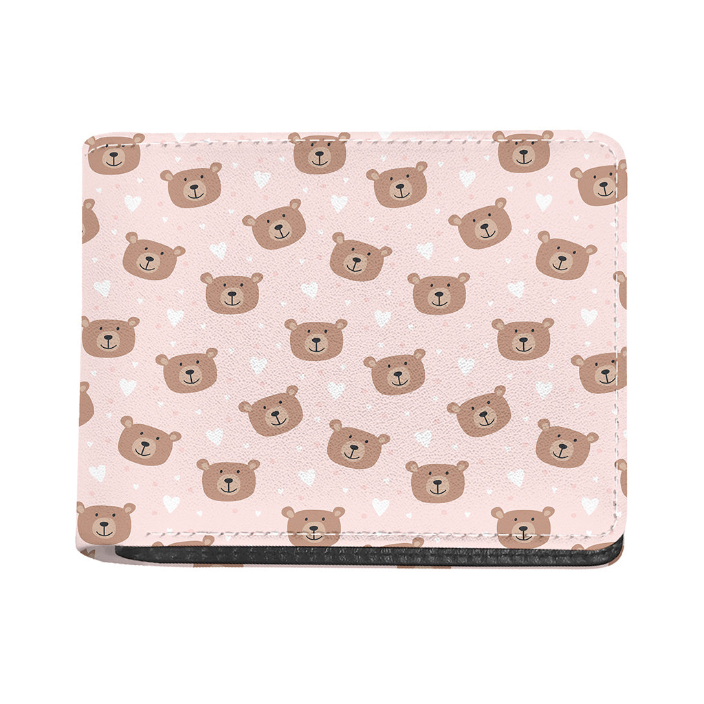 Cute Brown Bear Pattern Print Bifold Wallet
