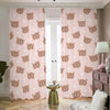 Cute Brown Bear Pattern Print Blackout Pencil Pleat Curtains