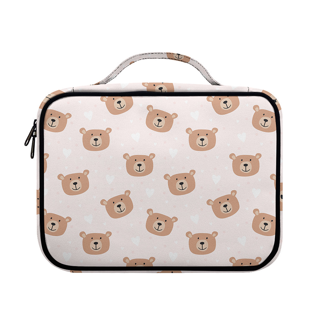 Cute Brown Bear Pattern Print Briefcase Bible Bag