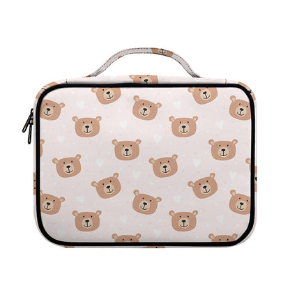 Cute Brown Bear Pattern Print Briefcase Bible Bag