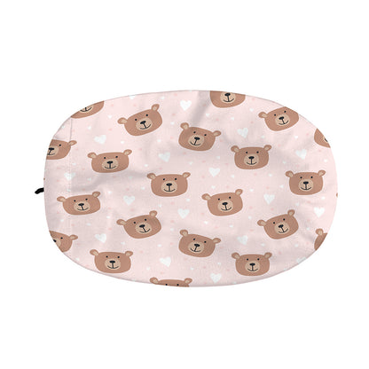 Cute Brown Bear Pattern Print Car Side Mirror Covers