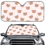 Cute Brown Bear Pattern Print Car Windshield Sun Shade