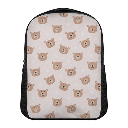 Cute Brown Bear Pattern Print Casual Backpack