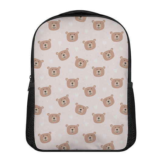 Cute Brown Bear Pattern Print Casual Backpack