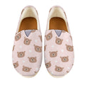 Cute Brown Bear Pattern Print Casual Shoes