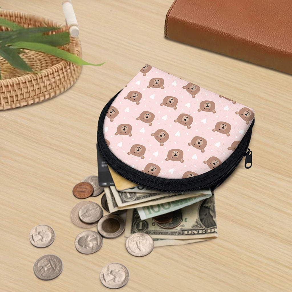Cute Brown Bear Pattern Print Coin Purse