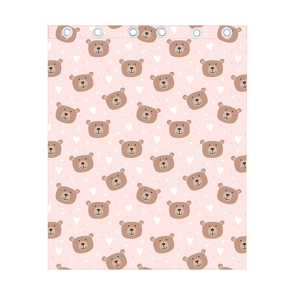 Cute Brown Bear Pattern Print Curtain