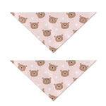 Cute Brown Bear Pattern Print Dog Bandana