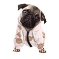 Cute Brown Bear Pattern Print Dog Zip Up Hoodie