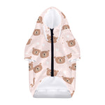 Cute Brown Bear Pattern Print Dog Zip Up Hoodie