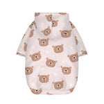 Cute Brown Bear Pattern Print Dog Zip Up Hoodie