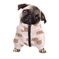 Cute Brown Bear Pattern Print Dog Zip Up Jacket