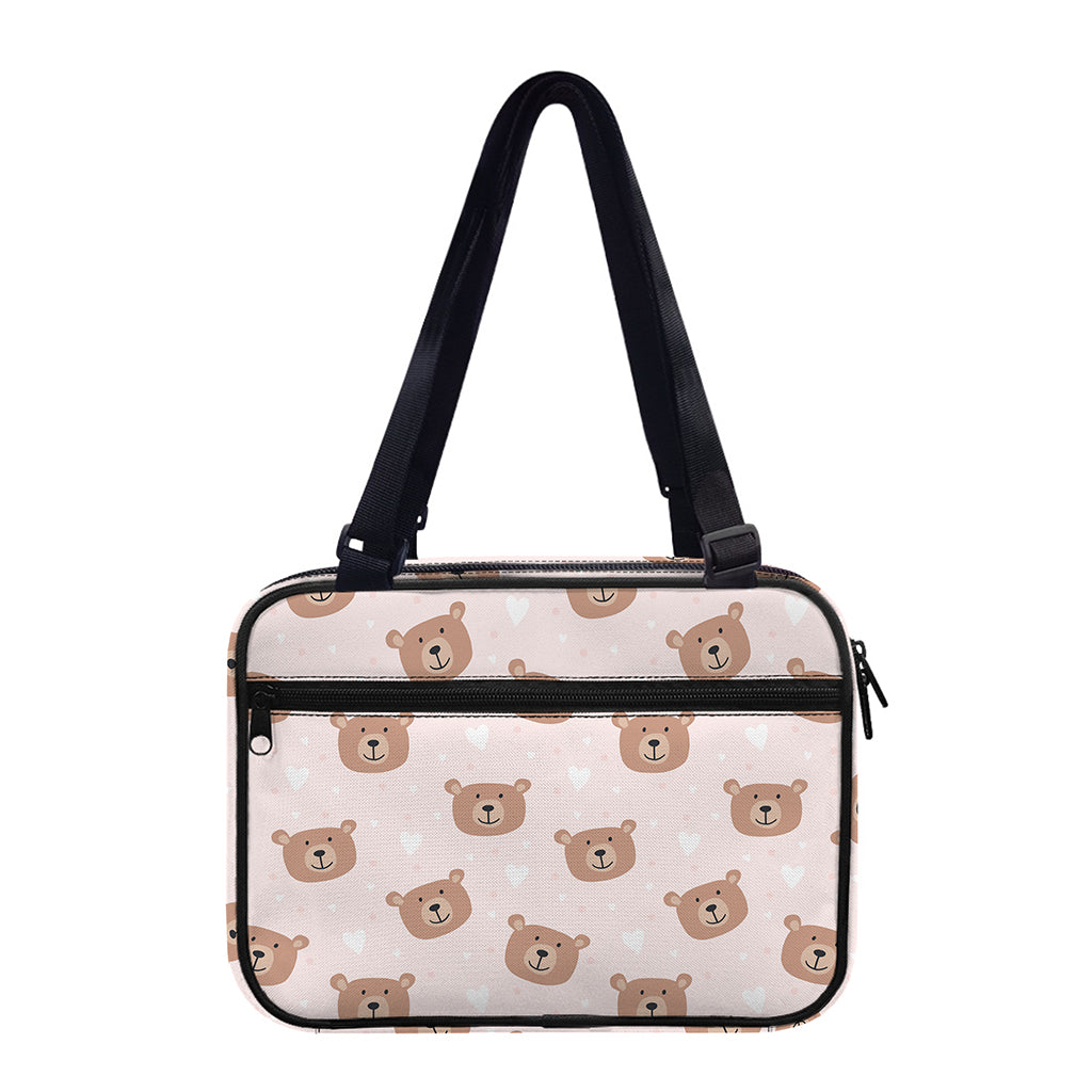 Cute Brown Bear Pattern Print Double Strap Bible Bag