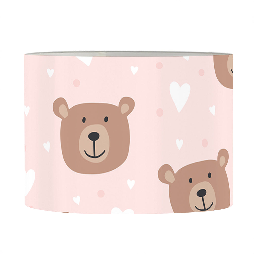 Cute Brown Bear Pattern Print Drum Lamp Shade