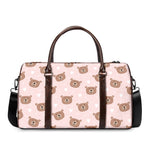 Cute Brown Bear Pattern Print Duffle Bag