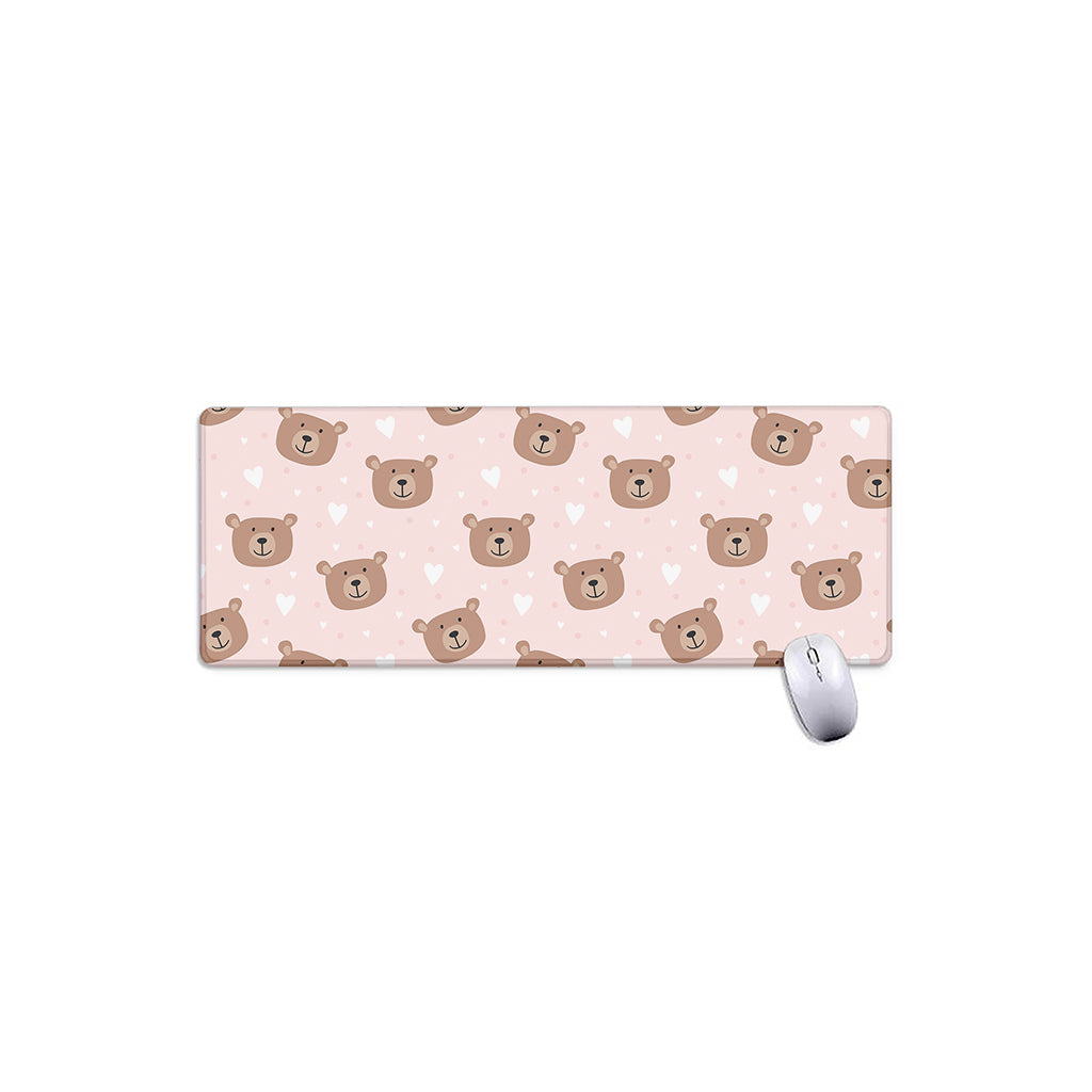 Cute Brown Bear Pattern Print Extended Mouse Pad