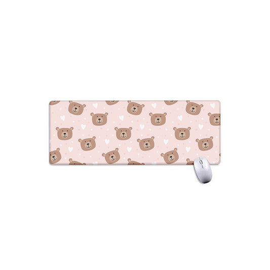 Cute Brown Bear Pattern Print Extended Mouse Pad