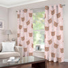 Cute Brown Bear Pattern Print Extra Wide Grommet Curtains