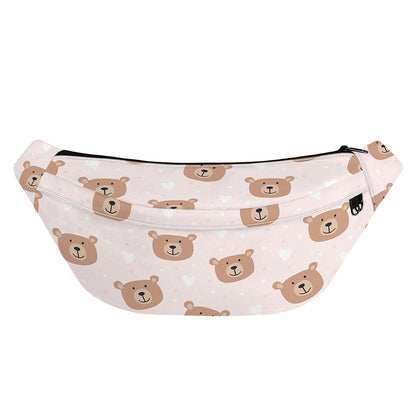 Cute Brown Bear Pattern Print Fanny Pack
