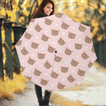 Cute Brown Bear Pattern Print Foldable Umbrella