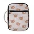 Cute Brown Bear Pattern Print Front Pocket Bible Bag