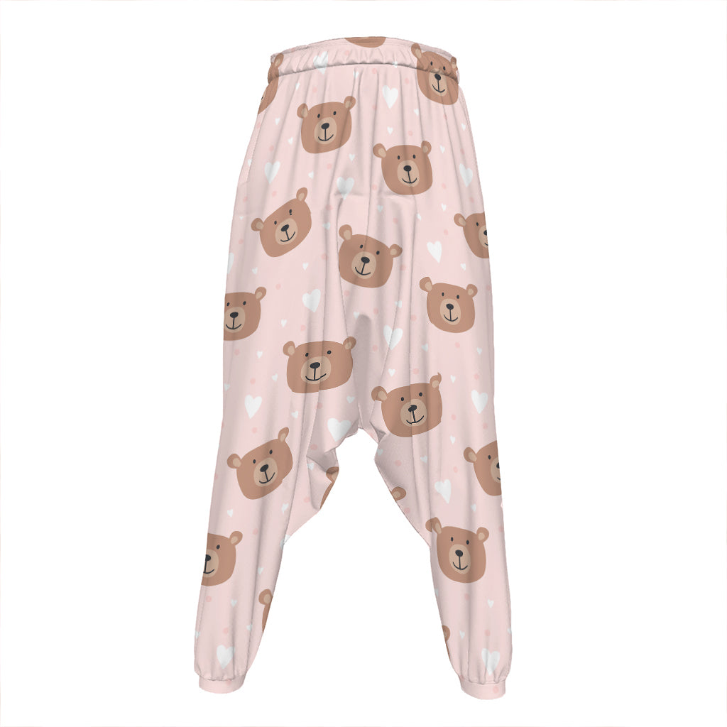 Cute Brown Bear Pattern Print Hammer Pants