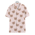 Cute Brown Bear Pattern Print Hawaiian Shirt